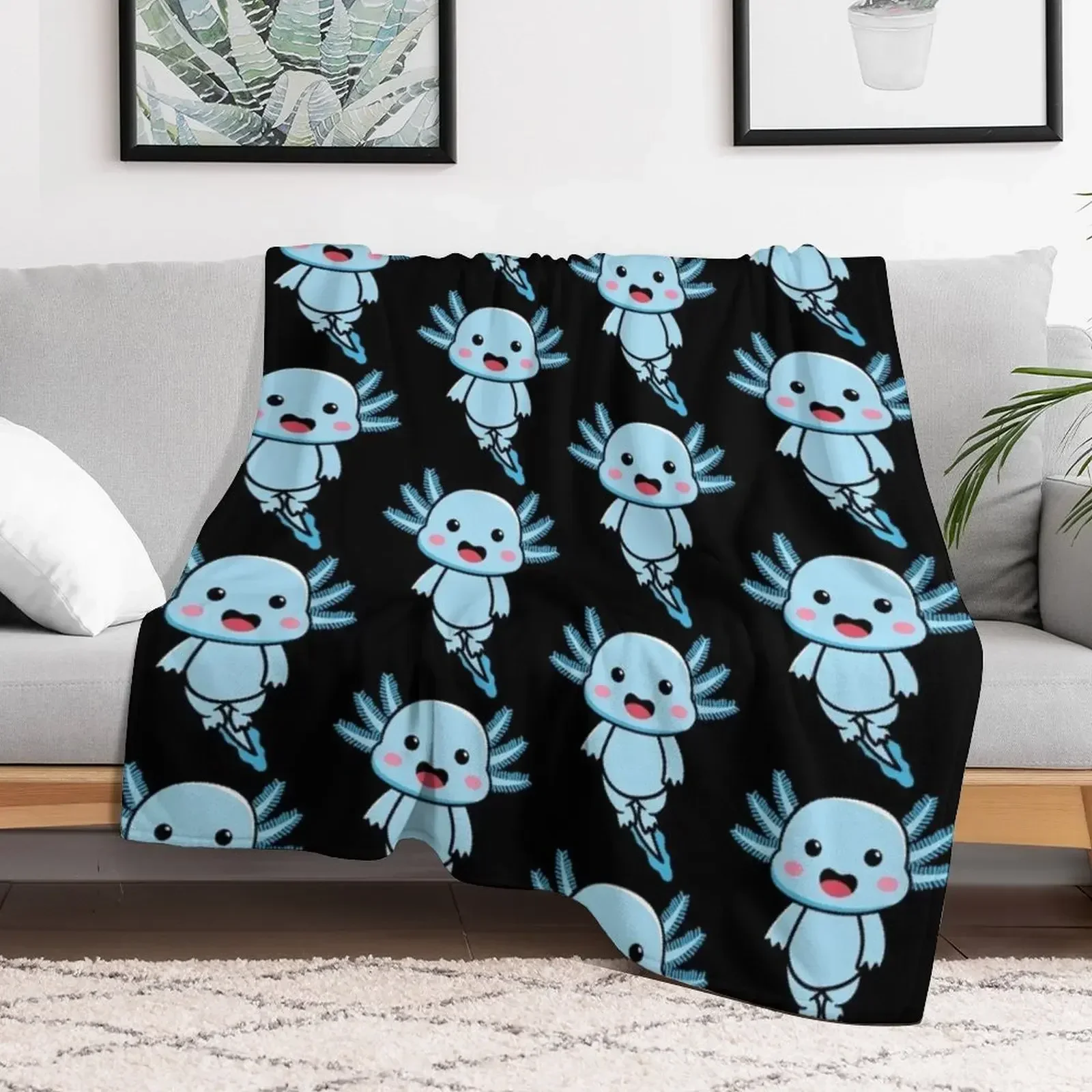 Копия аксольльта-рептилия аксоль Пледы Фланелевая ткань Декоративные кровати