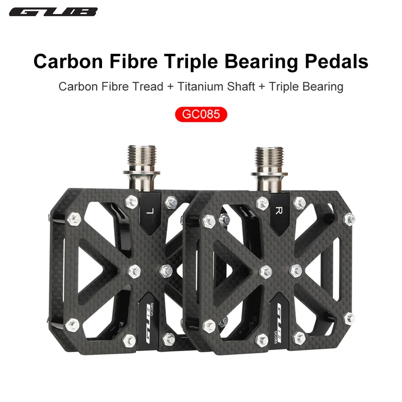 GUB GC-085 углеродная педаль с титановой осью противоскользящая Ультралегкая CNC MTB Bike