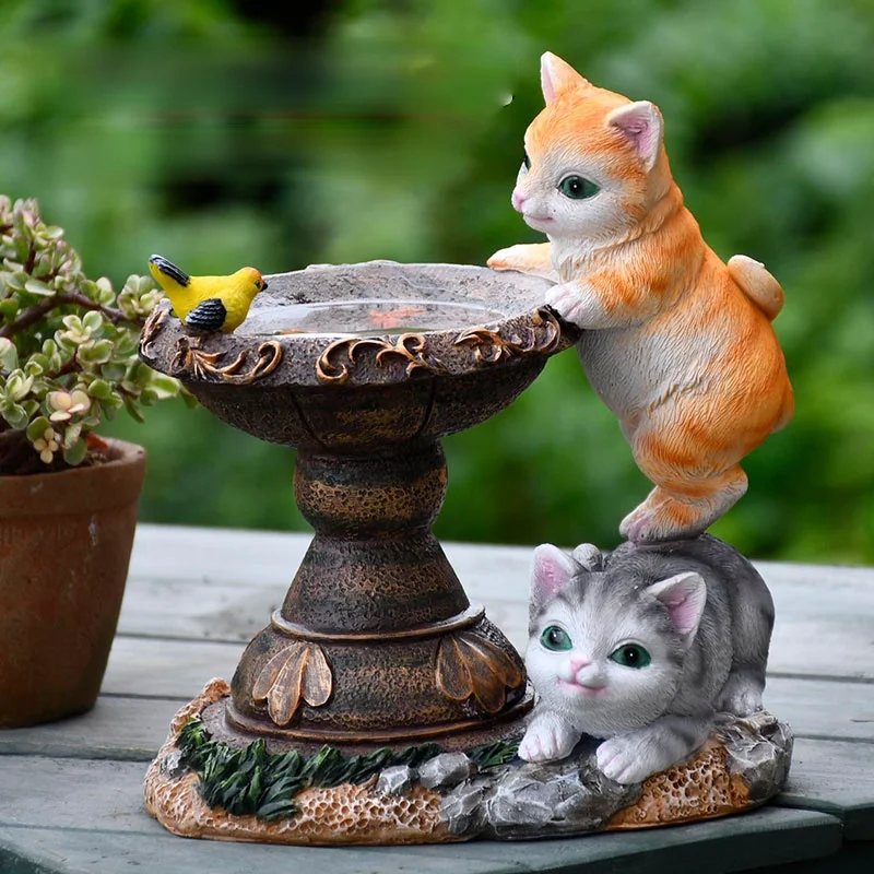 

Ins Creative Jewelry Cute Cat Solar Jewelry Resin Animal Sculpture Outdoor Villa Garden Garden Decoration European Style Decor