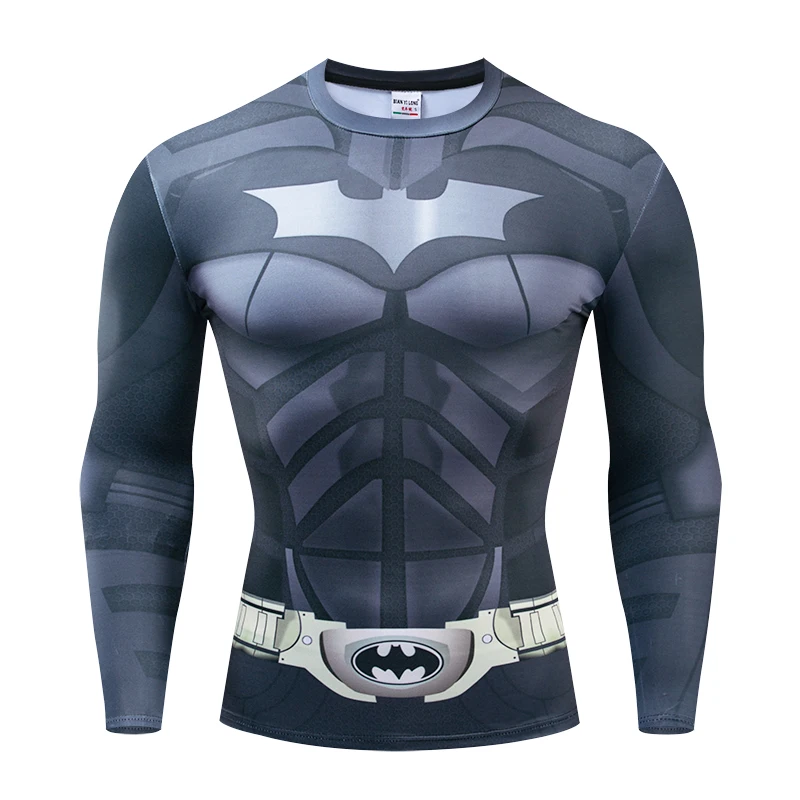 

Marvel brand original 3D printing men's compressed long-sleeved sports T-shirt superhero role-playing clothing