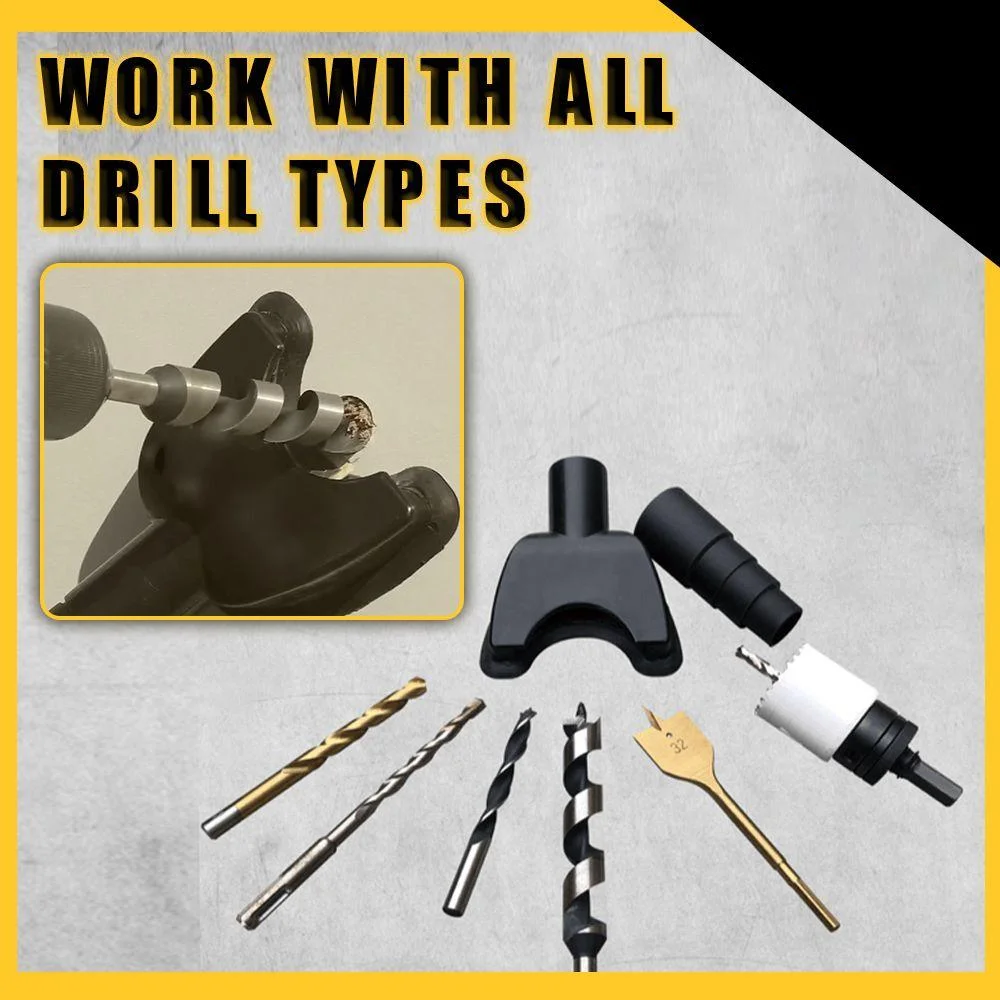 

Black Hands-Free Dust Collector Guard Kit Universial Electric Drill Protective Cover For Corded And Cordless Vacuums