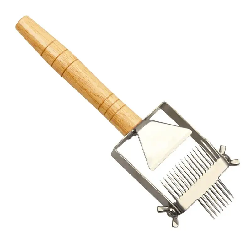 

Скребок-Лопатка из нержавеющей стали, лопатка с деревянной ручкой, вилка из нержавеющей стали для распаковки и сотовая вилка для меда