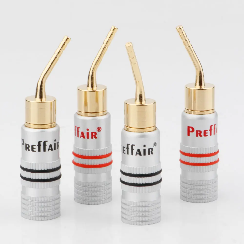 

High Quality Preffair Banana Plug 24K Gold Speaker Pin Angel 2mm Banana Screw Lock Plug Connector