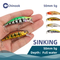 chinooklure 55mm 5g 1pcs sinking minnow hardbait fishing lure wobbler swimming artificial hard fish bait