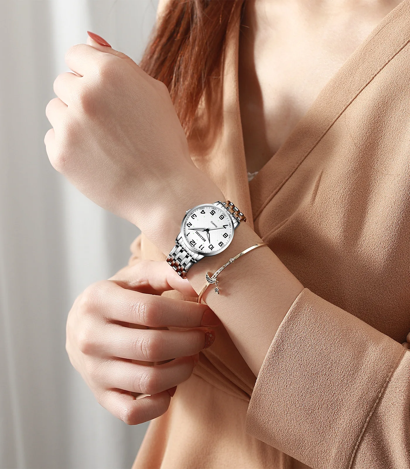 Мужские водонепроницаемые кварцевые часы с большим циферблатом для мужчин