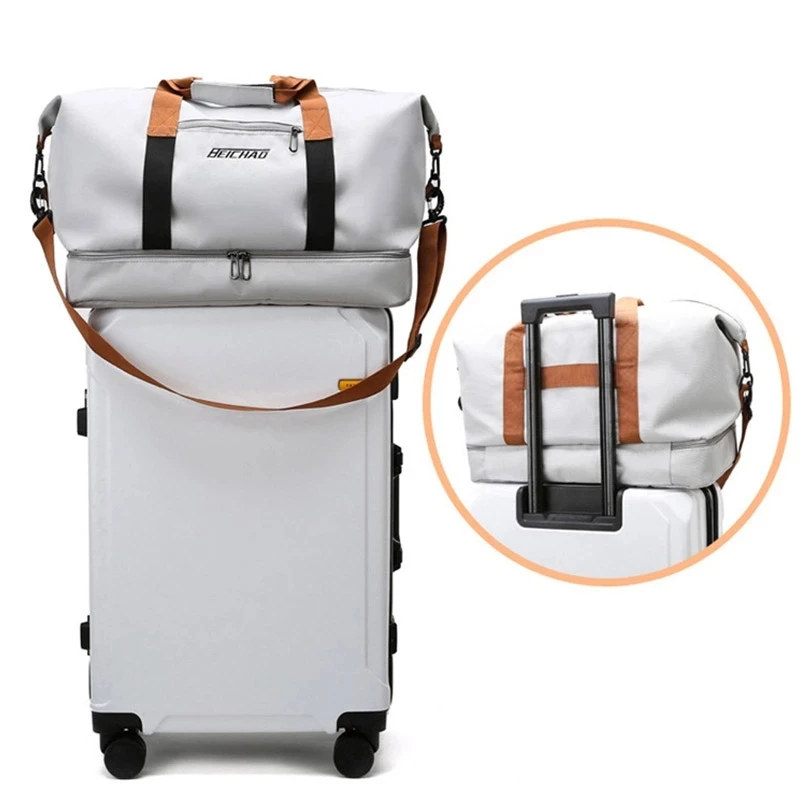 Travel Bag Sport Woman Large Capacity Men's Gym Sports Boston Bag Waterproof Shoulder Weekend Voyage Female Dry And Wet laggage