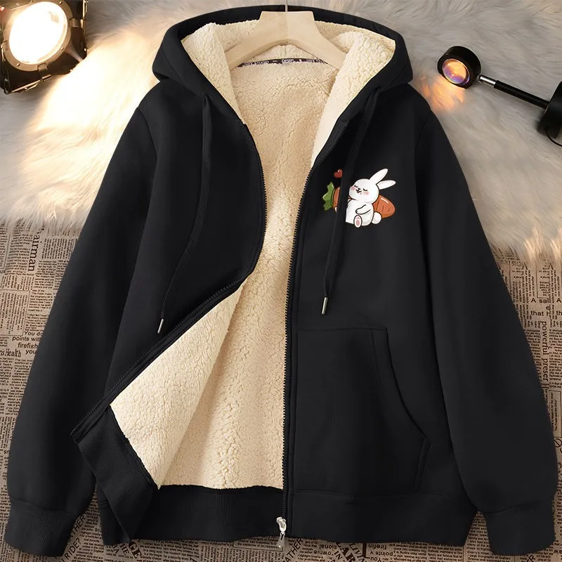 Женский кардиган с капюшоном теплый свободный жакет из овечьей шерсти. Новинка