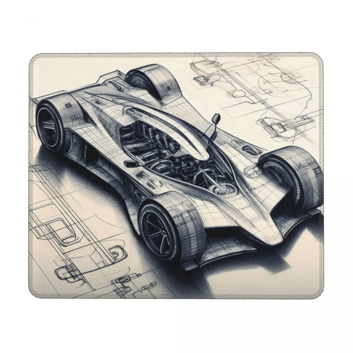

Dazzling Sports Car Horizontal Print Mouse Pad Pencil Drawing Schematics Custom Rubber Mousepad Non Slip Soft Office Mouse Pads