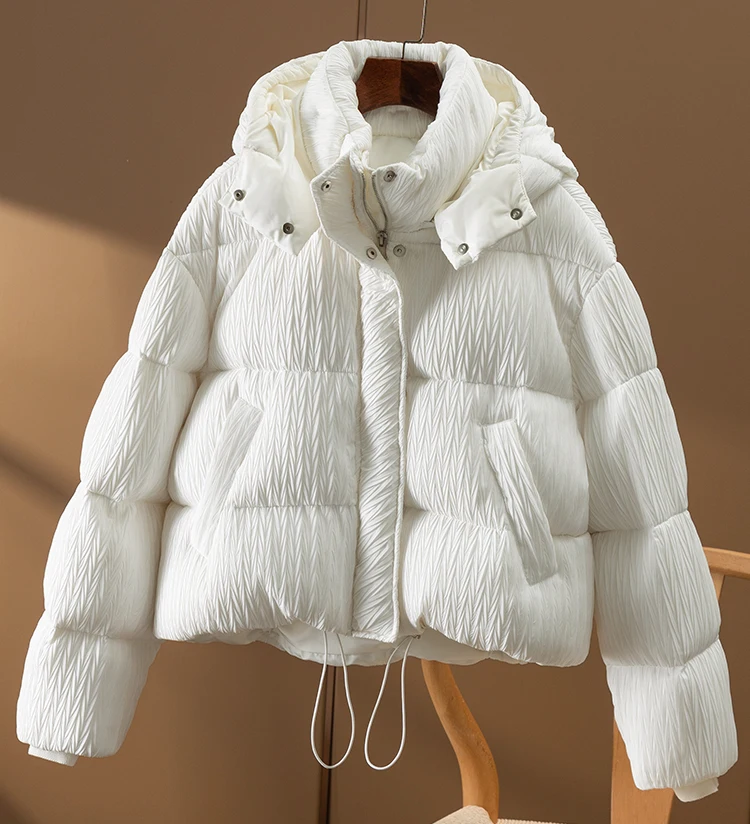 90%  White Goose Down  Winter Jacket Women  Casual  Autumn/Winter  Wide-waisted  Zipper Hooded Winter Coat Women