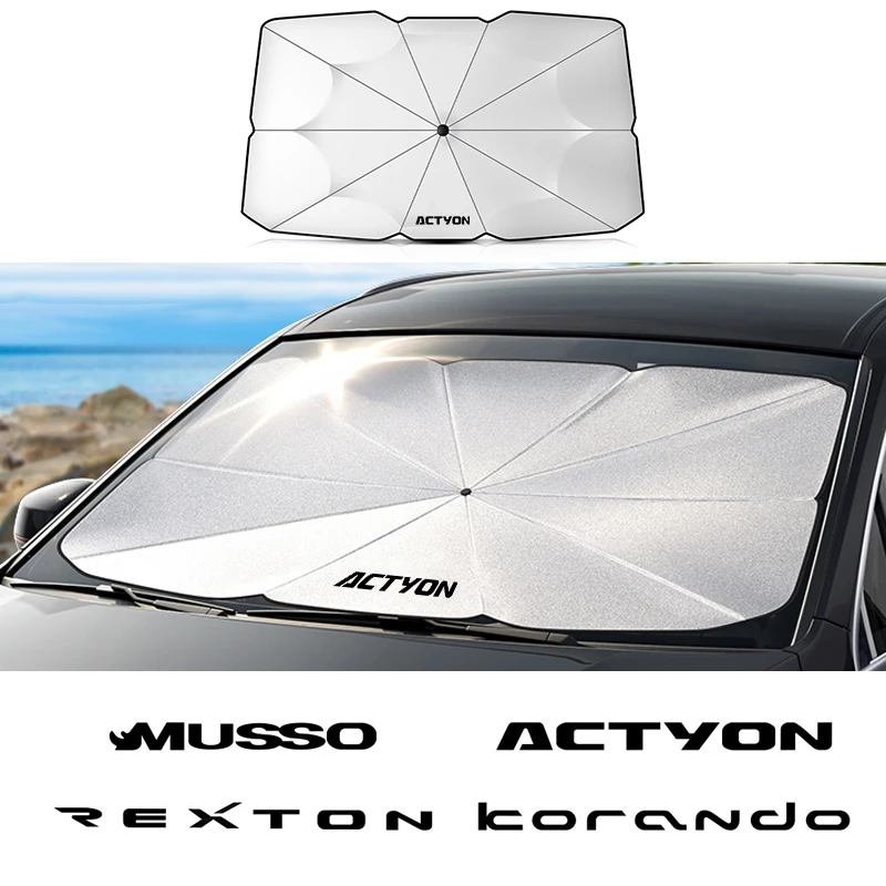 

Car Heat insulation sunscreen Foldable Sun Umbrella For Ssangyong Korando Kyron Musso Rexton Tivoli Actyon Car Accessories