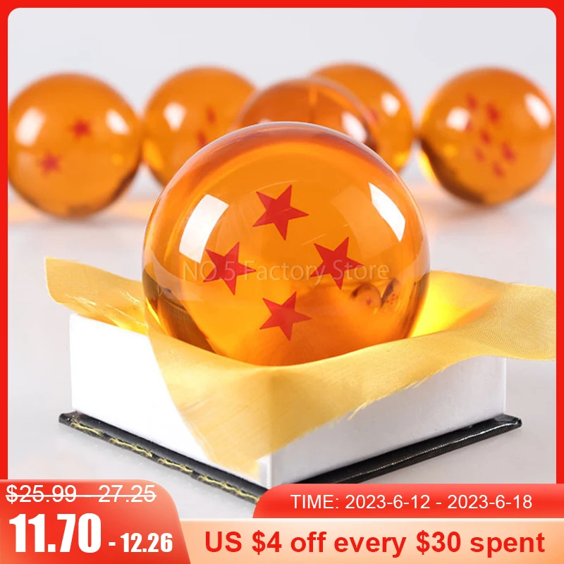 7.6cm Dragon Ball Z Crystal Ball Anime Figure 1 2 3 4 5 6 7 Star Dragon Balls Cosplay Props Collectible Desktop Decoration Toys