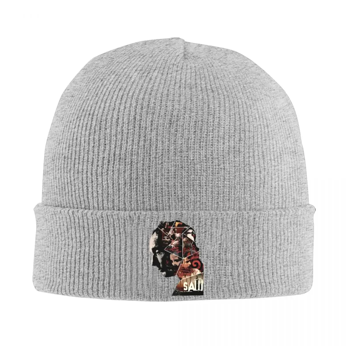 Вязаные шапки с плакатом пилы для женщин и мужчин шапочки Skullies осенне-зимняя