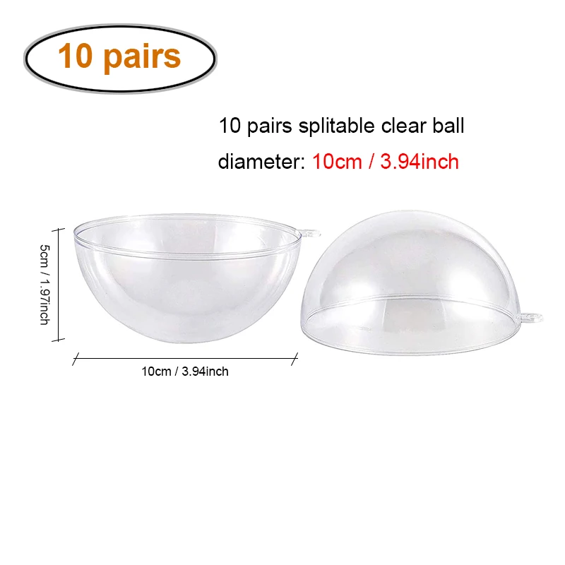 

Прозрачные акриловые шары для украшений 10 шт