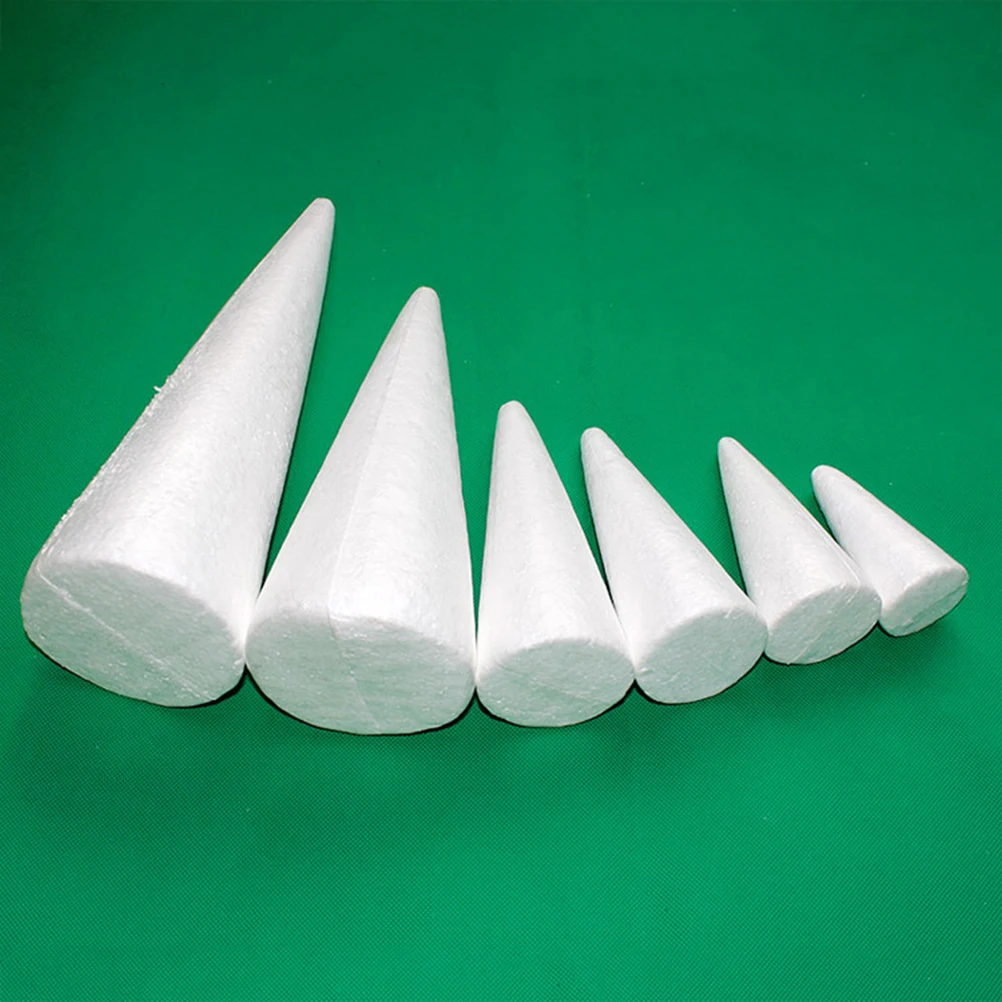 White Polystyrene Floral Shaped Foam Cake Dummy Foam Christmas Cone Ornaments Accessories