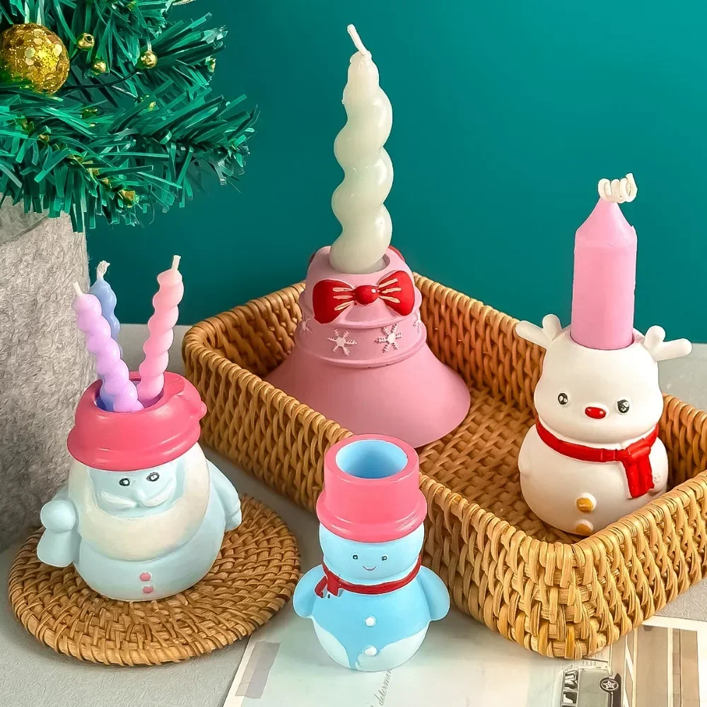 Рождественский подсвечник силиконовая форма снеговик лось ремесло домашний
