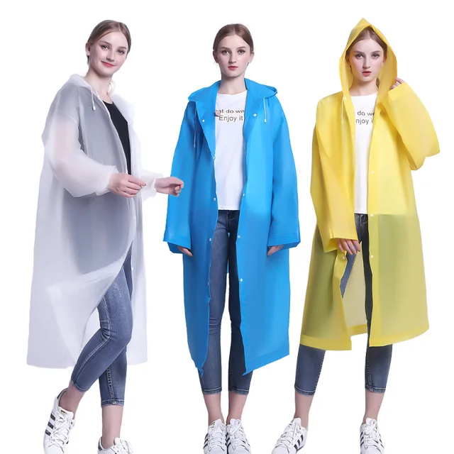 Fashion Raincoat Jacket Men and Women Thickened Adult Portable Waterproof Outdoor Travel One-Piece Non-Disposable Eva Poncho 6