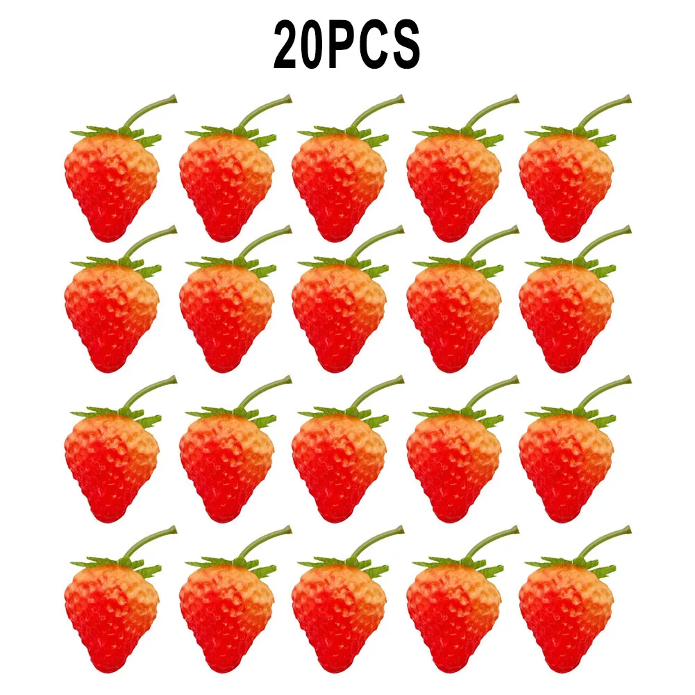 

20 шт. искусственные клубники пластиковые поддельные фрукты еды дисплей кухня Свадебная вечеринка орнамент Декор фотография Реквизит Поста...