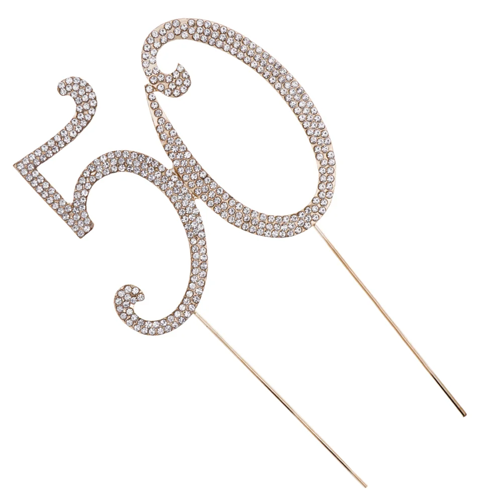 

Birthday Cake Decor Crystal Party Topper Rhinstone 10Th Cupcake Toppers Toppeer Anniversary Sparkly Or 50Th Rhinestones Diamond
