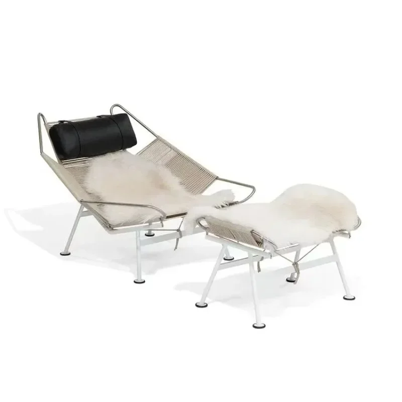 Современный дизайнерский стул для отдыха с подставкой ног современный гостиной