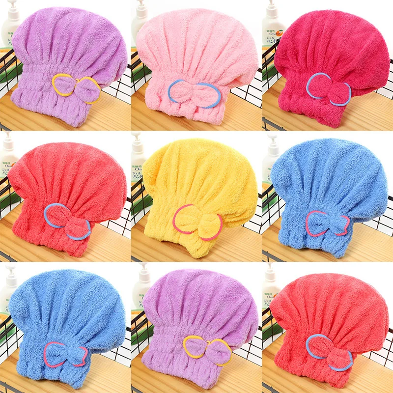 

Microfibre After Shower Hair Drying Wrap Womens Girls Lady's Towel Quick Dry Hair Hat Cap Turban Head Wrap Bathing Supplies