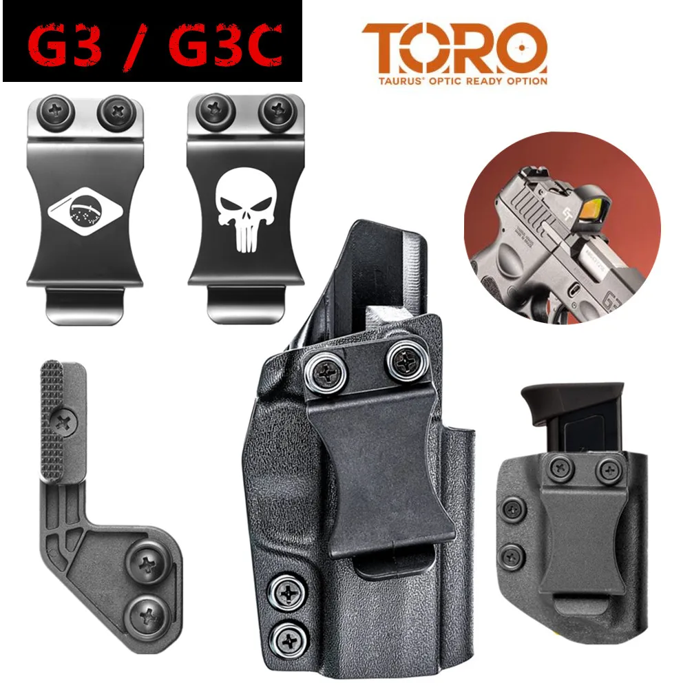 

kydex Internal Holster For Taurus G3 TORO Optic RMR ADE Red Dot Sight Magazine Mag Metal Clip Flap Claw Accessories