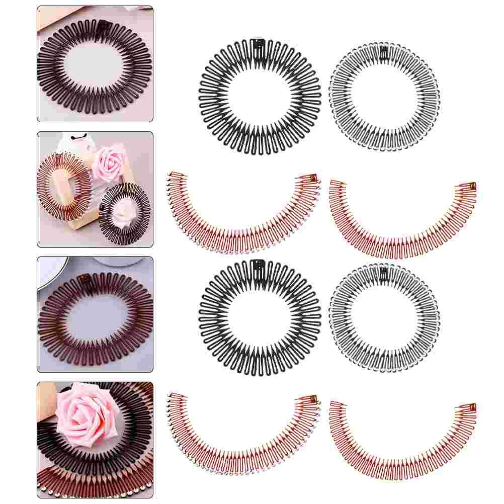 

Hair Headband Comb Combs Flexible Stretch Circle Plasticscrunchy Mini Scrunchie Teeth Fullscrunchies Headbands Ties Holder