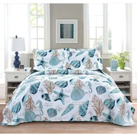 marine life bedding turtle quilt queenfull size coastal bedspread beach sea turtle seahorse shell starfish anchor ocean coverle