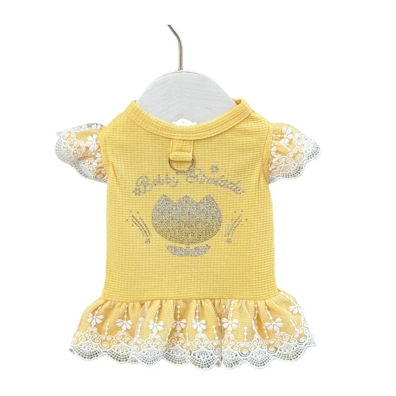 Весеннее кружевное платье для маленьких собак, платье-принцесса для тедди, милое платье с рукавами-крылышками, одежда для щенков, для маленьких собак (art.: 3920d95ff9bed) - 3920d95ff9bed