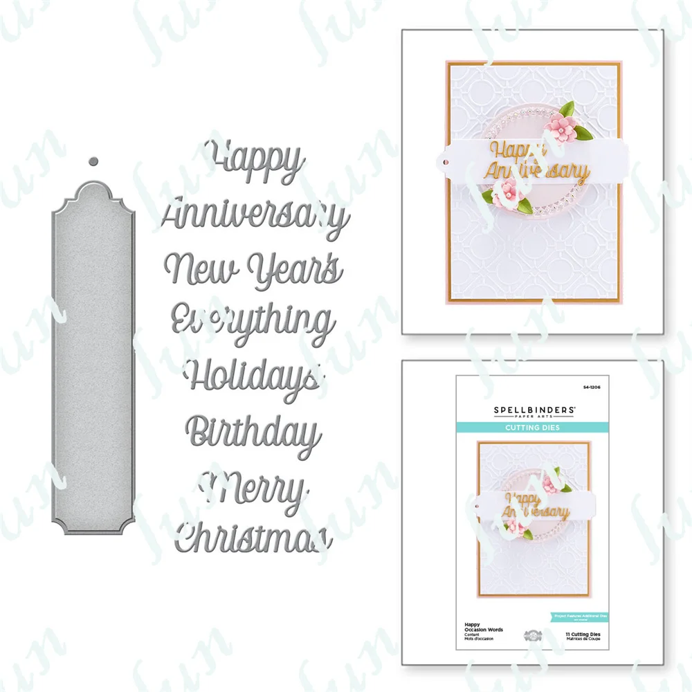 

Happy Occasion Words Etched Craft Metal Cutting Dies Mold Diy Scrapbook Cut Die Paper Craft Knife Mould Blade Punch Stencils New