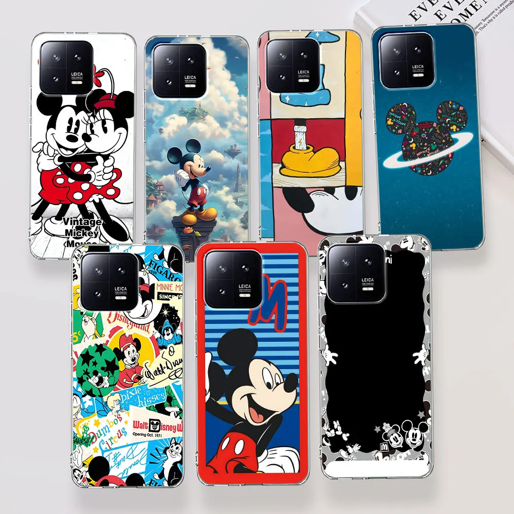 Чехол с Микки Маусом и Минни для Xiaomi Mi 11 9 9T 13 12 12T 11i A2 11T 12X 10 8 10T Pro A1 6X A3 Lite прозрачный