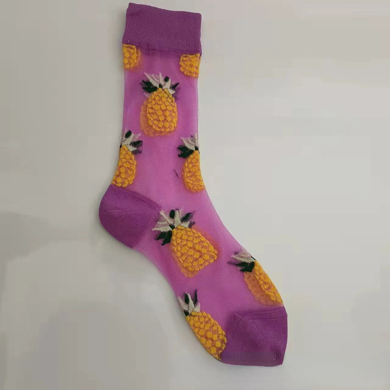 1 Pair Thin Transparent Sock Breathable Summer Women Printing   Sweet Cute Style Comfortable Elastic Short Socks Unisex Socks