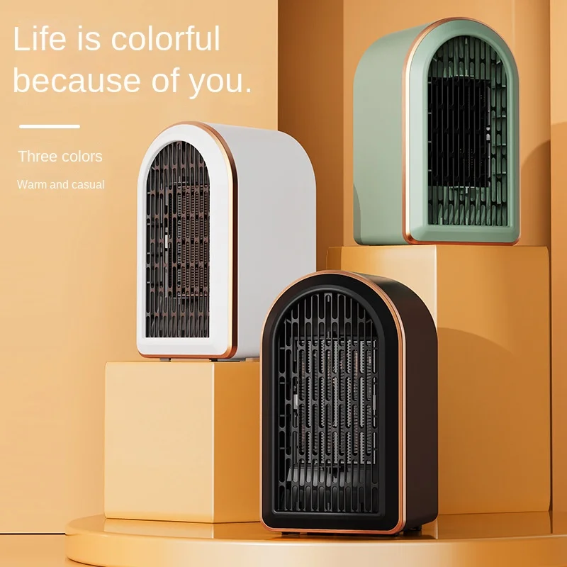 

2022 New PTC Heater Hot Sale Desktop Heater 1200W Hot Air Fan Fashion Household Dumping Power Off Small Air Heater