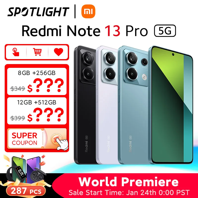 Глобальная версия Xiaomi Redmi Note 13 Pro, Snapdragon 7s Gen 2, 200 МП, OIS, 67 Вт, турбо-зарядка, 120 Гц, AMOLED - Товары для дома - ТОПы продаж