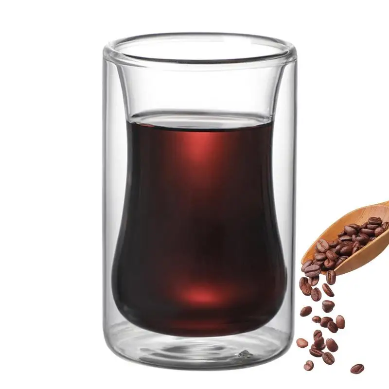 Double Wall Glass Coffee Mugs Durable Borosilicate Clear Glass Coffee Mugs Thermo Insulated Coffee Mugs For Latte Cappuccino