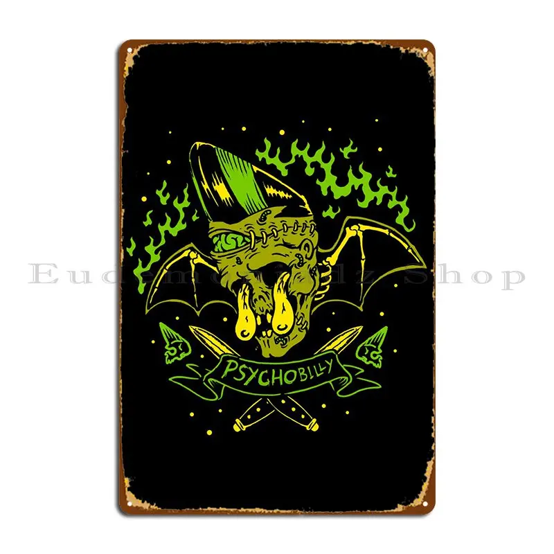 

Psychobilly Bat Metal Sign Cinema Classic Create Customize Vintage Tin Sign Poster