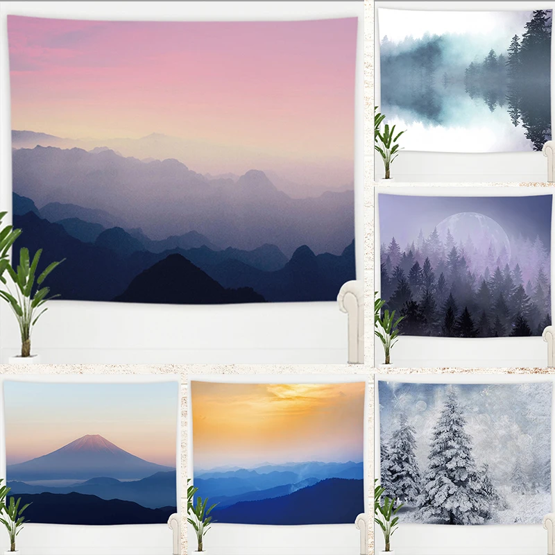 

Ashou Chinese Style Landscape Tapestry Wall Hanging Aesthetic Decorative Tapestry Wall Decor Bedroom Wall Cloth College Dorm