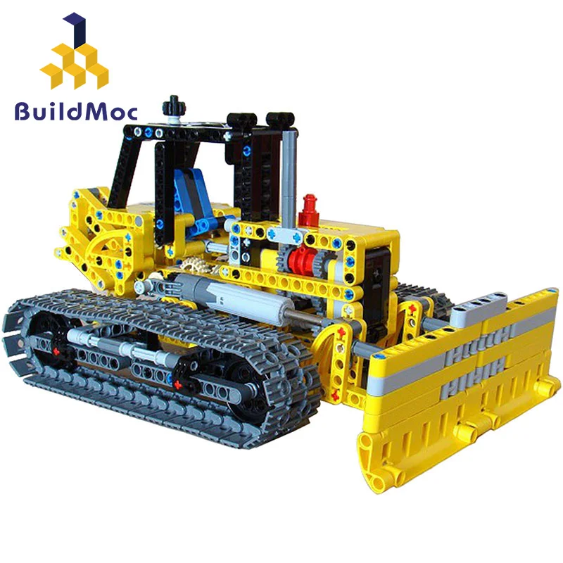 

MOC Engineering Bulldozer Crane Building Blocks Set Excavator Roller Bricks Car Vehicle High-Tech Toy For Children Birthday Gfit