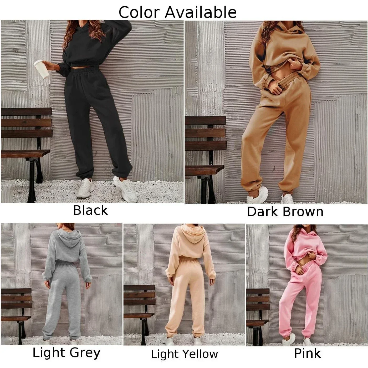 Брюки топ толстовка комплект полной длины с капюшоном светло-серый светло-желтый