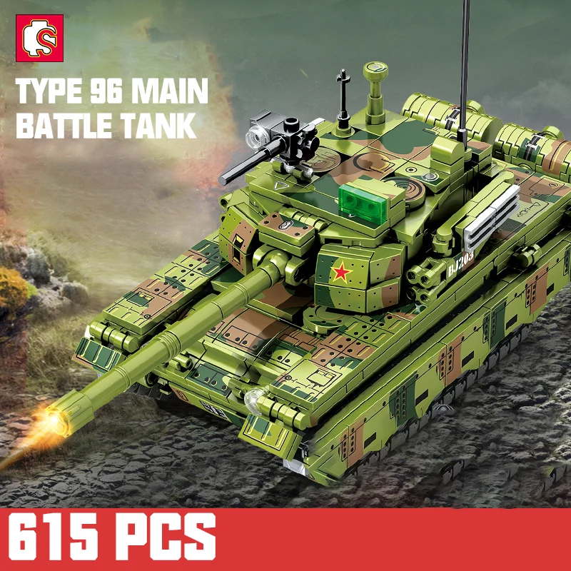SEMBO Military 615PCS Army Main Battle Tank Bricks Heavy Armed Weapon Building Blocks Collectible Display For Children Adults