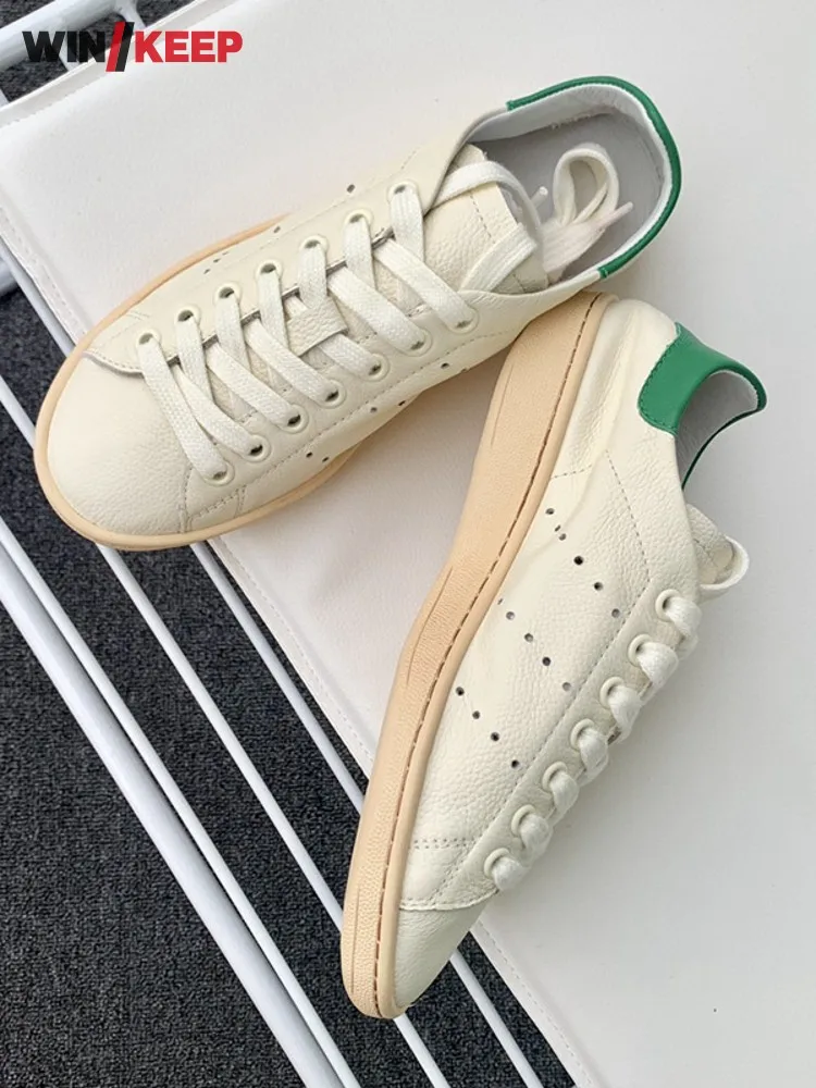 

Кроссовки женские из натуральной кожи, обувь для скейтборда, на шнуровке, плоская подошва, дышащие, для спортзала, фитнеса, тренировок