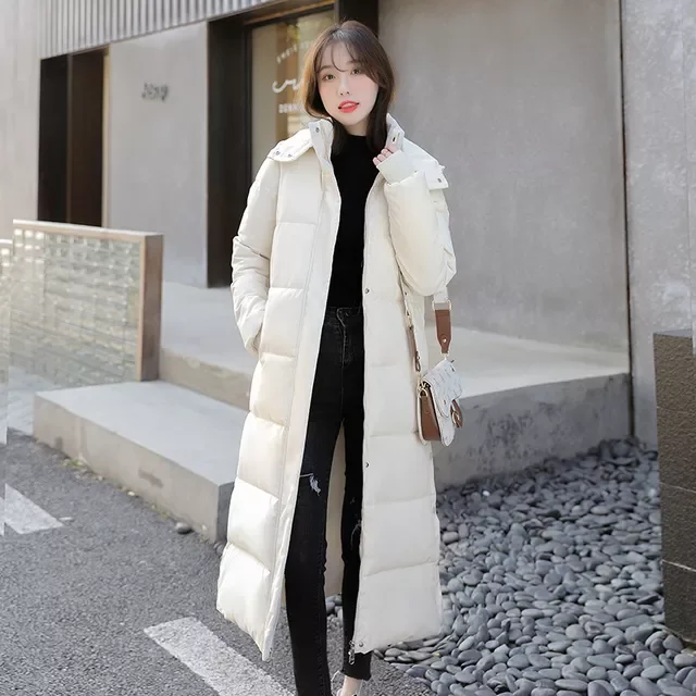 New2022 parka Detachable hat 2021 new winter jacket Korean loose thickened long knee cotton padded jacket winter coat 2181