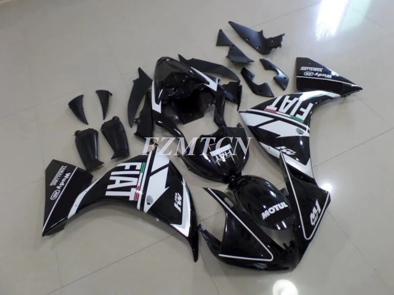 

New ABS Motorcycle JP Fairings Kit Fit for YAMAHA YZF - R1 2009 2010 2011 09 10 11 Bodywork set White Black FIAT
