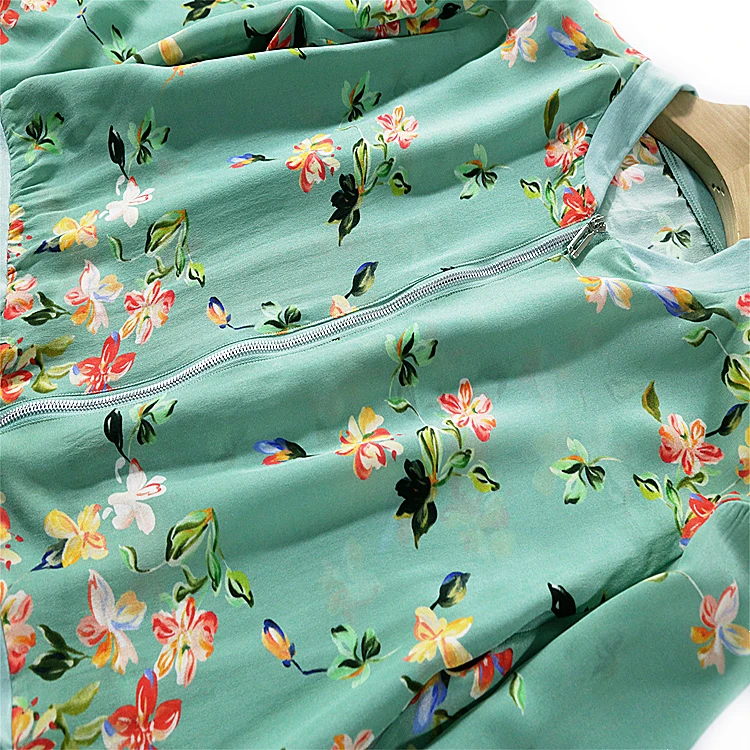 Женская короткая бейсбольная куртка из шелка тутового шелкопряда с длинным