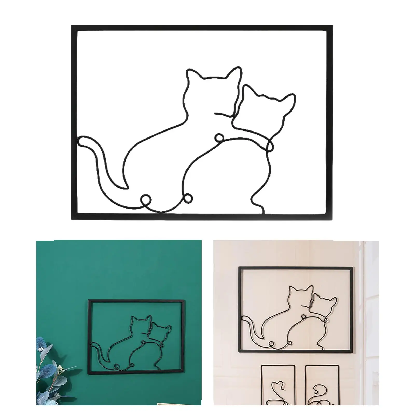 

Nordic Metal Wall Art Decors Wall Hanging Ornaments Wall Sculptures Line Drawing Crafts for Office Farmhouse Cabinet Hotel Home
