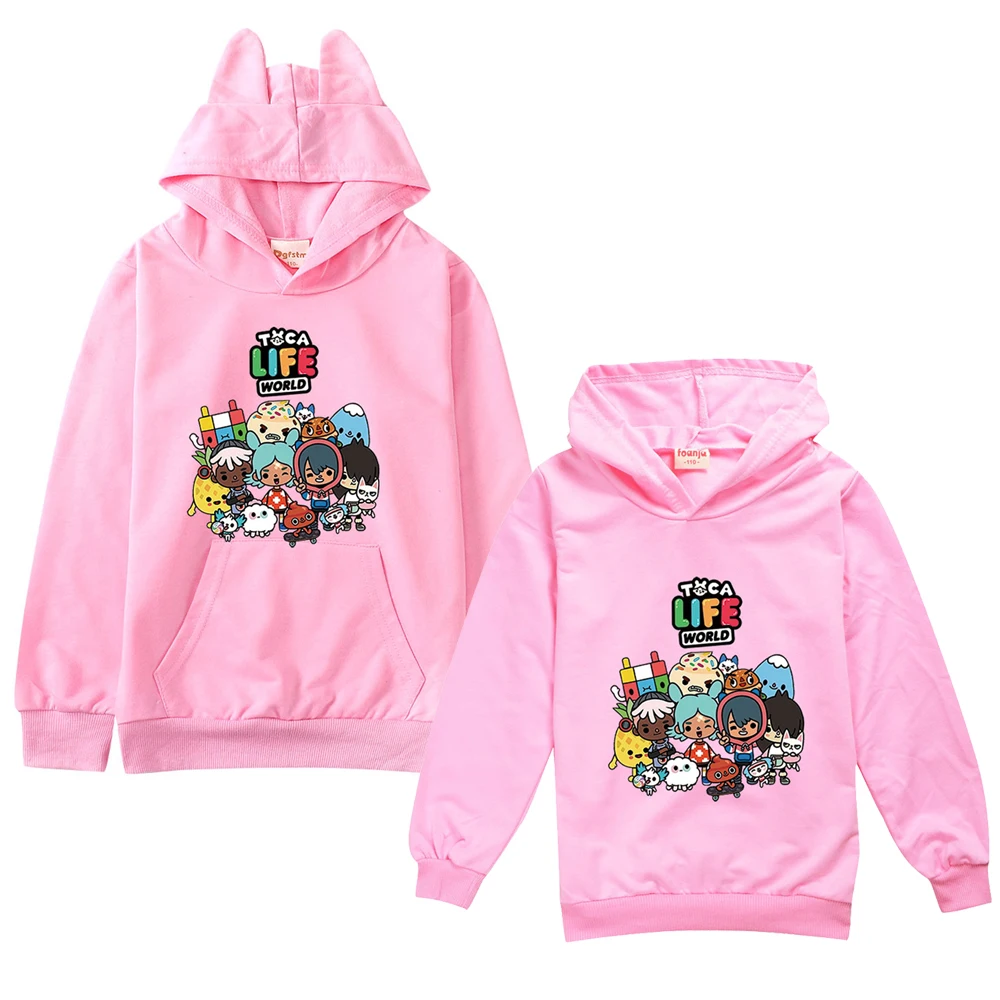 

Toca Life World Hoodie Hot 3D Toca Boca Virtual Toy Creator Same Girls Sweatshirts Spring Autumn Casual Kids Anime Lounge Wear