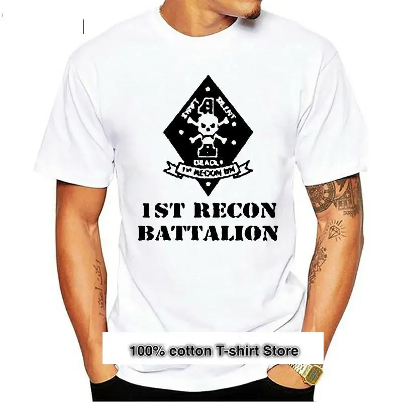 

Impresión de camiseta Casual de hombre Tees 1st Batallón de Reconocimiento a todo Color de camiseta de veterano