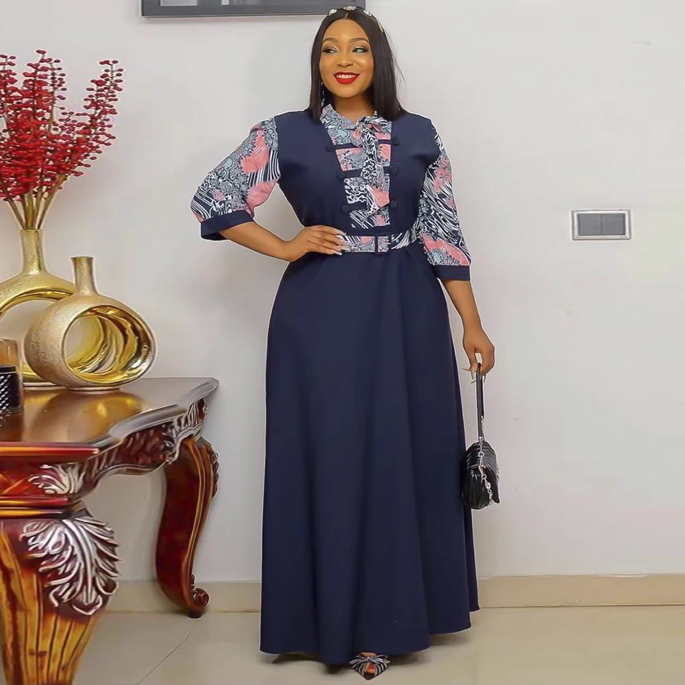 

African Print Dresses For Women Plus Size Robe Marocaine Wedding Party Evening Dress Vetement Femme 2022 Ladies Clothing Boubou