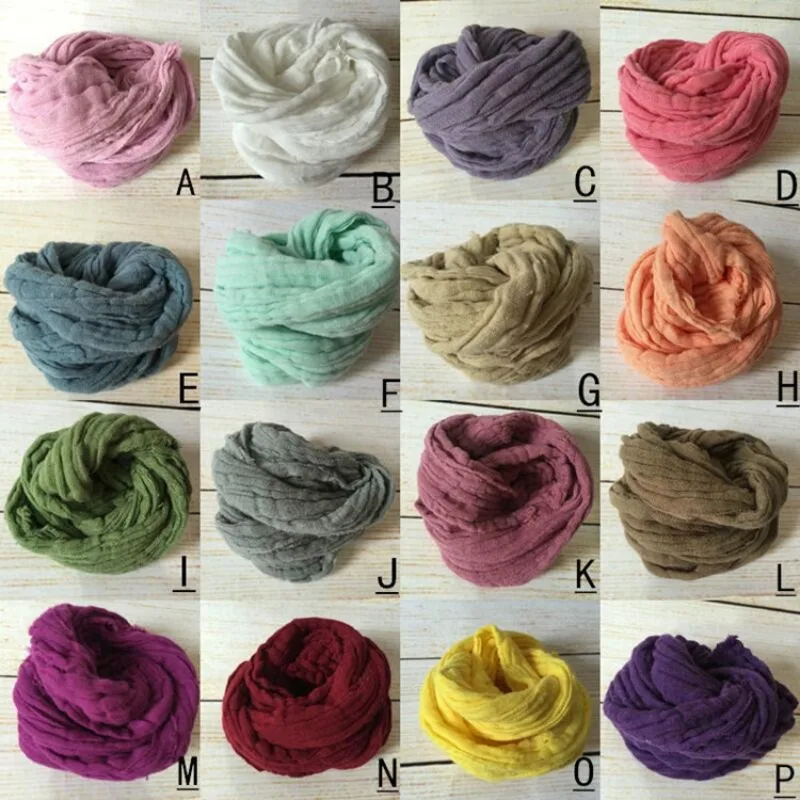 

Cotton Yarn Stretch Wrap Newborn Photography Props Baby Colorful Wrap Background for Shooting Fullmoon 100days Baby Accessories