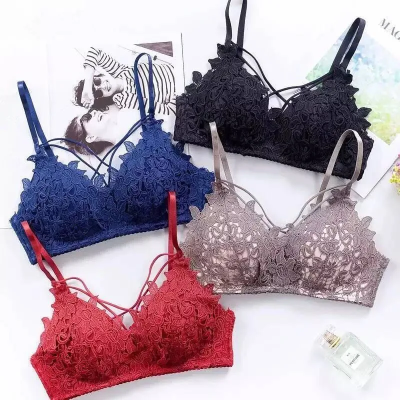 

Sexy Women Underwear Lingerie Set Lace Briefs Bra Sets Bowknot Push Up Top Wire Free Erotic Lingerie Women Sexy Underwear