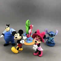 cartoon figure series mickey mouse minnie mouse donald duck daisy duck stitch cute action figure model ornament toys